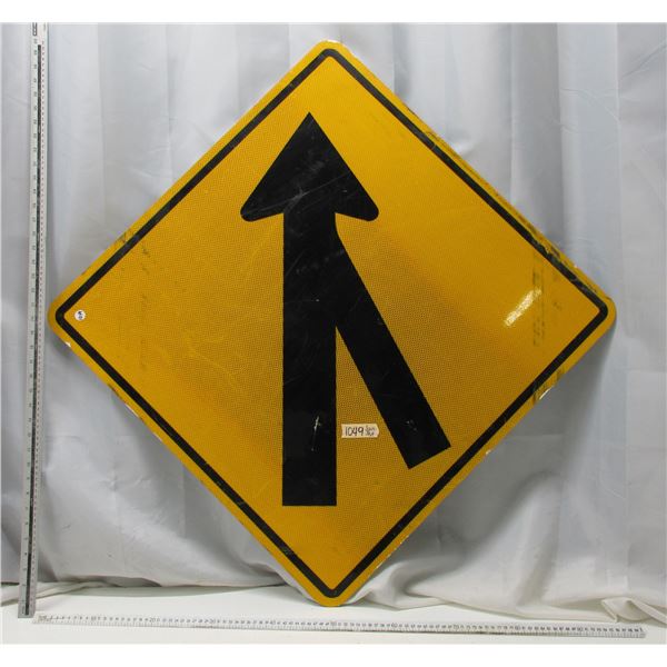 Merge Ahead Highway Sign