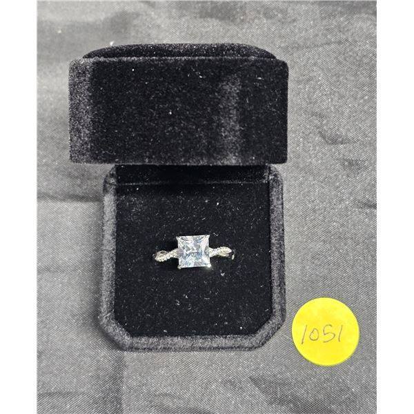 NEW 925S 3.0ct Princess Cut (CZ) Twist Ring