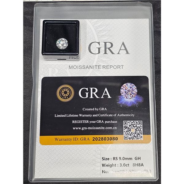 NEW 3.0ct Moissanite Lab Diamond