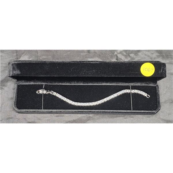 NEW Platinum Plated Tennis Bracelet