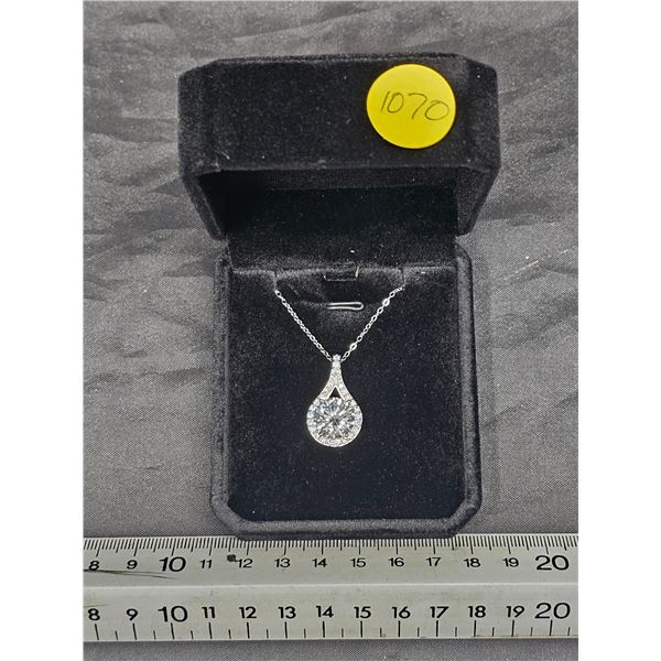 NEW 925S 5.0ct (CZ) Teardrop Necklace