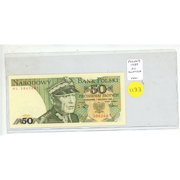 Poland. 1988 50 Zlotych. Uncirculated.