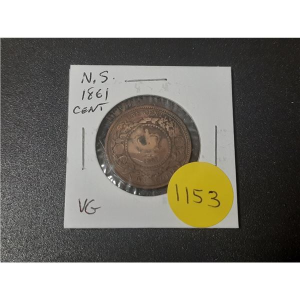 Nova Scotia. 1861 1 Cent. VG.