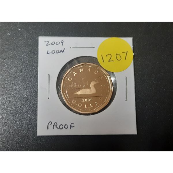 2009 Loonie Dollar. Proof with Ultra Heavy Cameo.