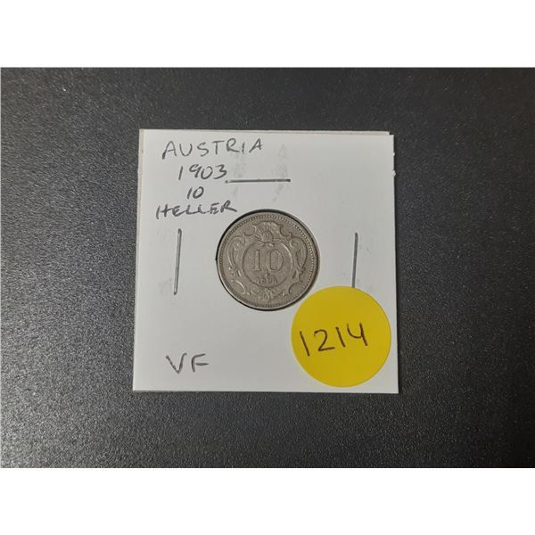 Austria. 1903 10 Heller. VF.