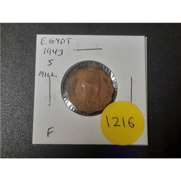 Egypt. 1943 5 Millimes. Fine.