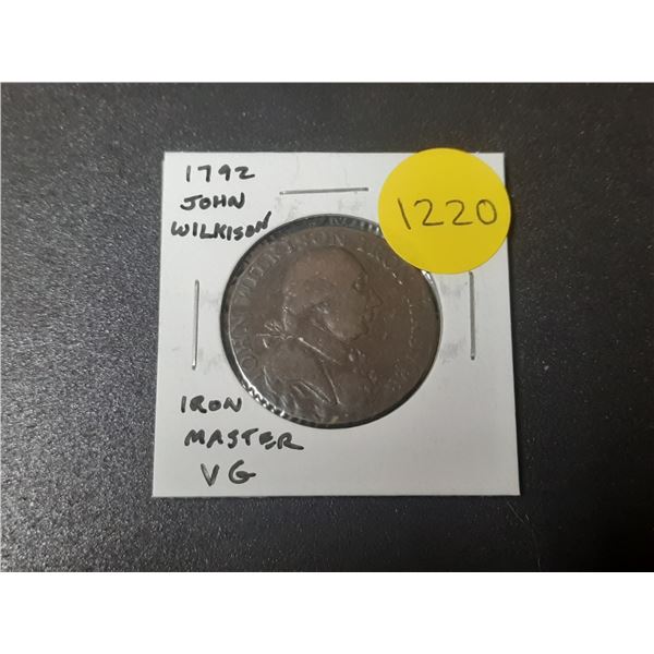 Great Britain. 1792 Half Penny Token. Issued by John Wilkinson, Iron Monger. VG.