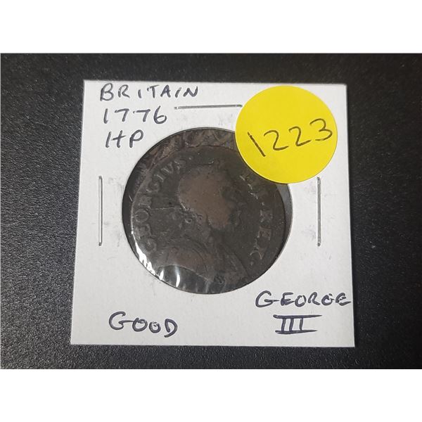 Great Britain. 1776 Half Penny. King George III. Good.