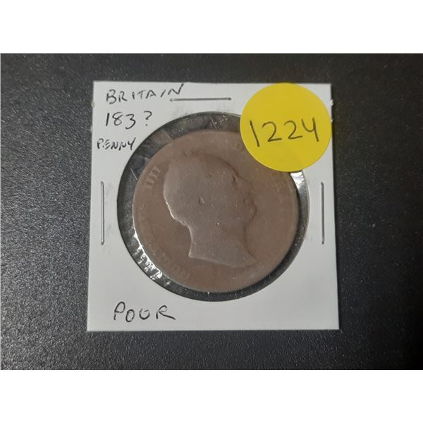 Great Britain. 183? Penny. King William IV. Poor.