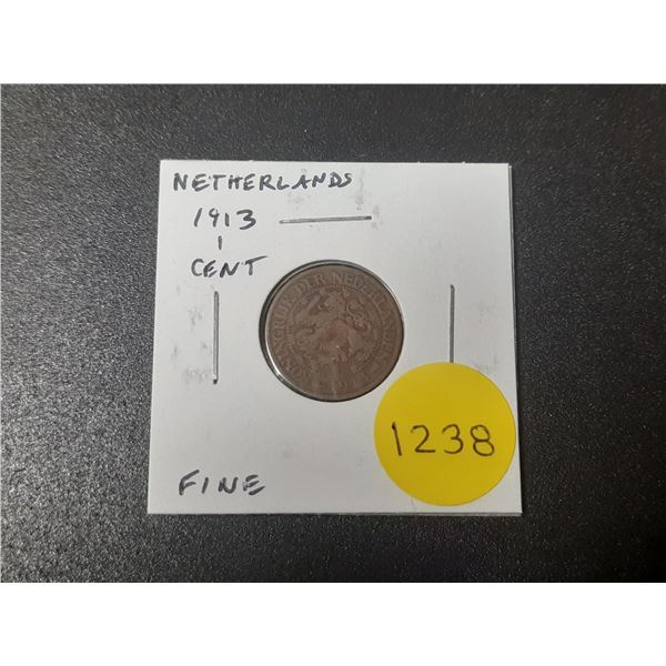 Netherlands. 1913 1 Centime. Fine.