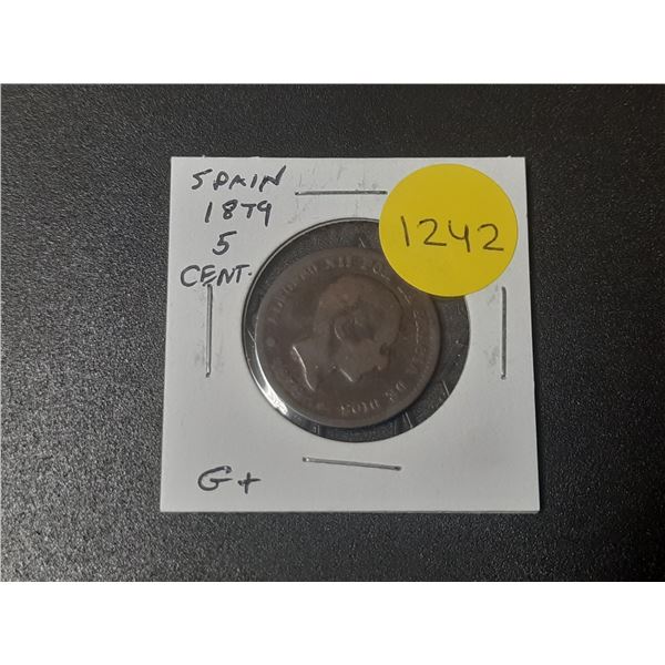 Spain. 1879 5 Cent. Good+.