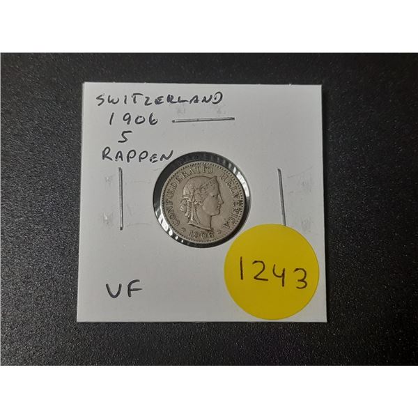 Switzerland. 1906 5 Rappen. VF.