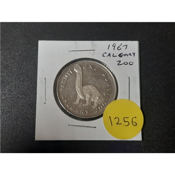 1967 Calgary Zoo with Dinosaur Token. Uncirculated.
