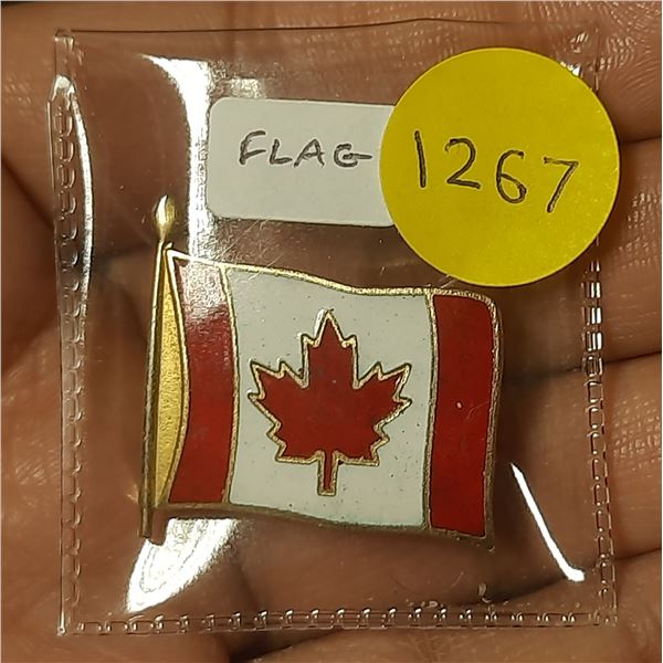 Large Colorized Canadian Flag pin. Unc.