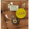 Image 1 : Red Cross Blood Donor pin. Colorized. Sterling Silver. Uncirculated.