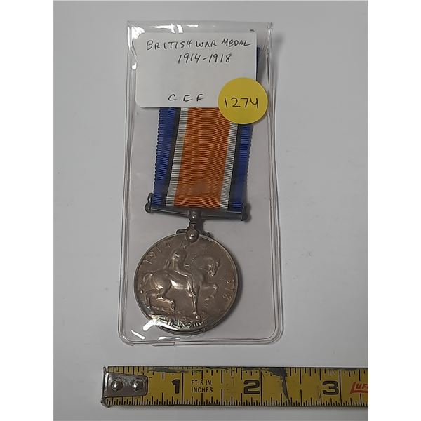 British War Medal 1914 – 1918. Awarded to 5797 CPL E SELFE C.E. (Canadian Expeditionary For
