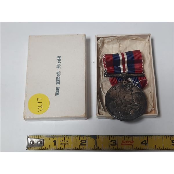 Canadian War Medal 1939 – 1945. Housed in its original box.