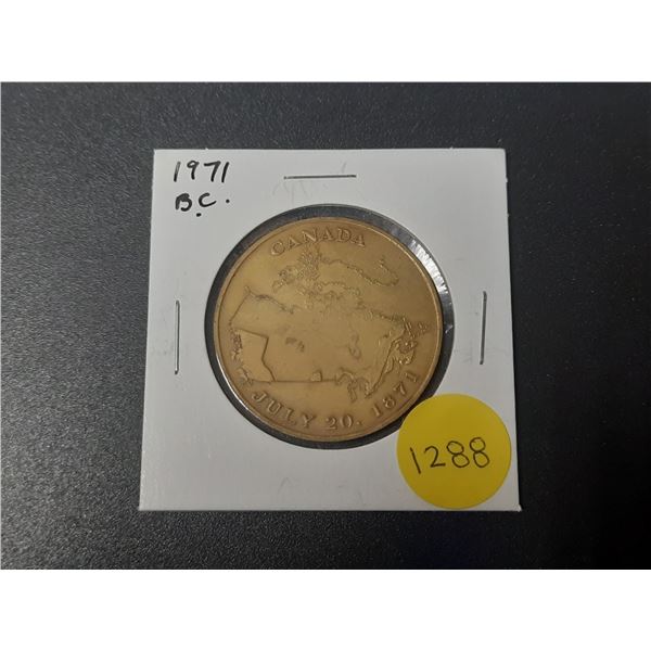 1871 - 1971 British Columbia Centennial medal. Unc.