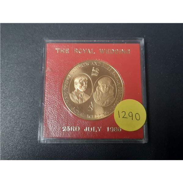 Great Britain. The 1986 Royal Wedding of Prince Andrew and Sarah Ferguson medal. Housed in a hard pl
