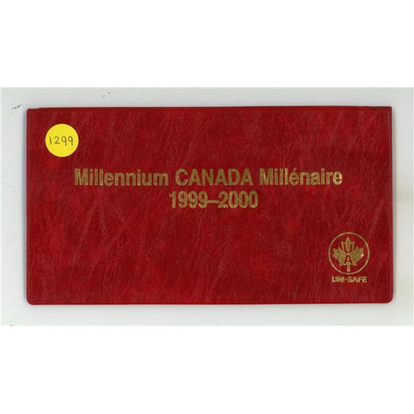 1999 – 2000 Canadian Millennium Stock Book for housing all 1999 and 2000 Millennium 25 Cent