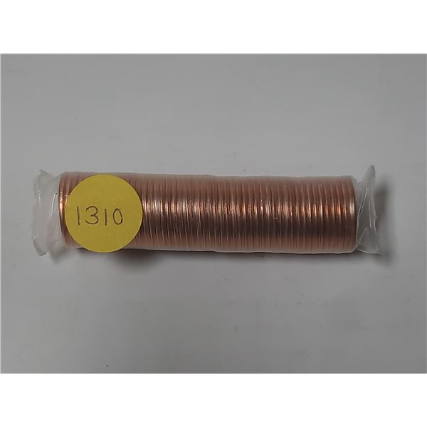 Unopened roll of 50 2012 Canadian Small Cents. The last Cents issued. BU Red.