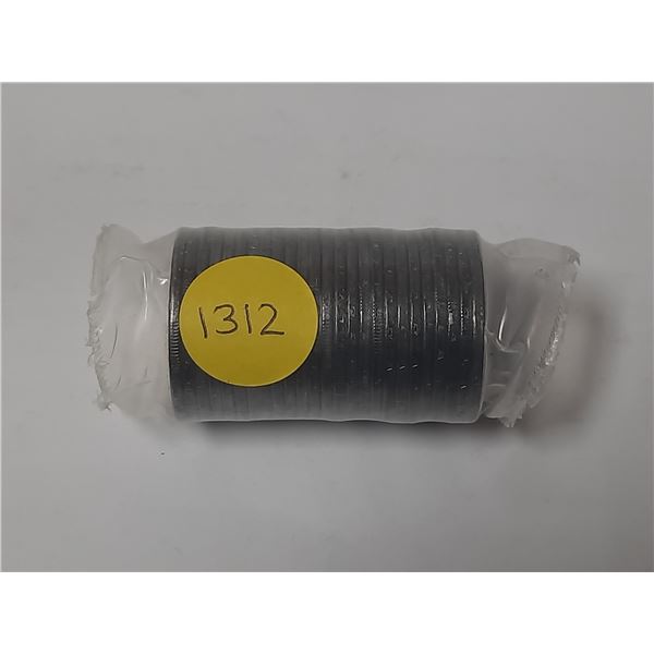 Unopened roll of 25 2022 $2 Toonies that commemorate the death of Queen Elizabeth. Each one has a bl