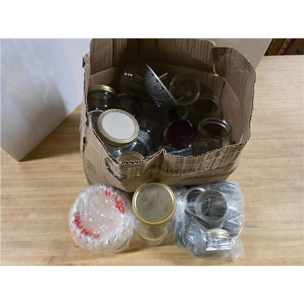 Lot of canning jars and glassware