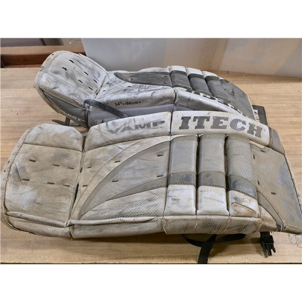 2 goalie leg pads-34"