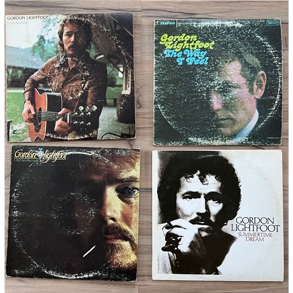 Gordon Lightfoot lot of 4 vinyl records with Anthology sheet music. Canadian legend.