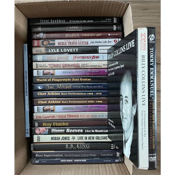 Box of 22 DVDs. Music. Guitar. Concerts.