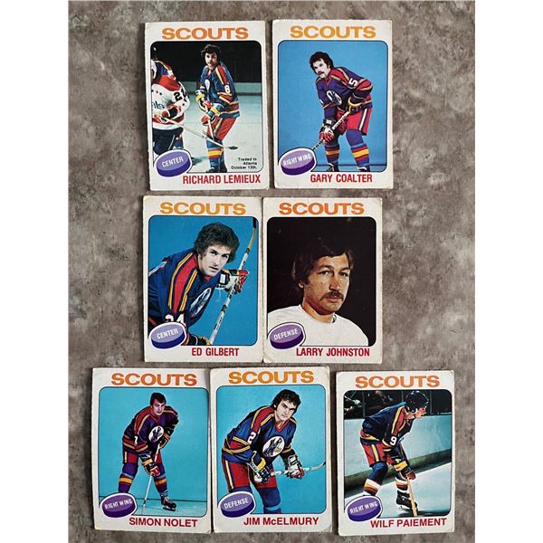 Kansas City Scouts O-Pee-Chee hockey card lot from 1975 – 1976.