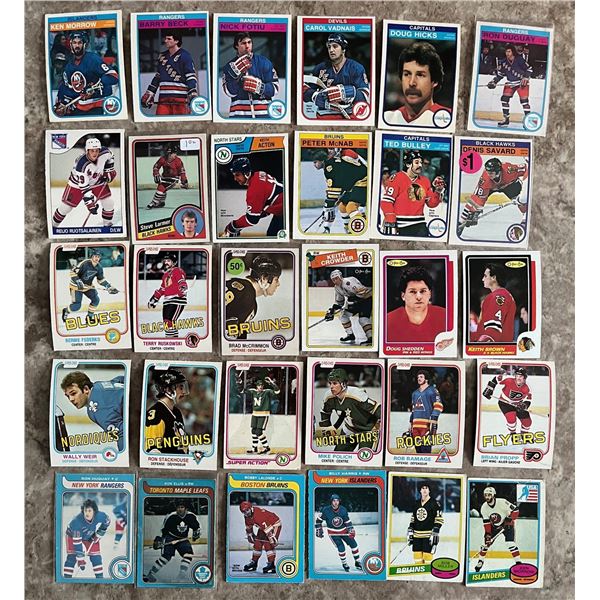 1980s O-Pee-Chee hockey lot of 30 cards. 1980-1989.