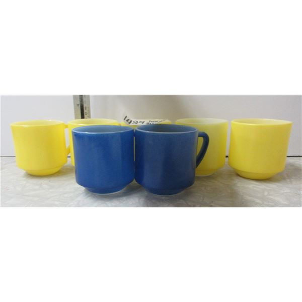 7 Federal Glass Milk Mugs