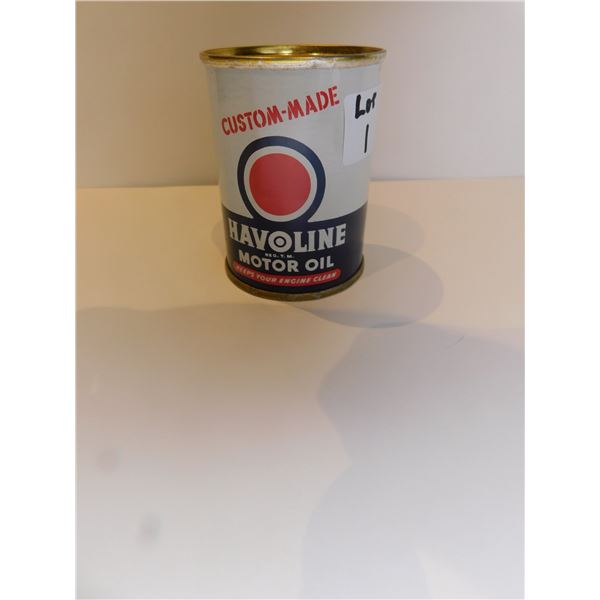 HAVOLINE MOTOR OIL TIN COIN BANK VINTAGE
