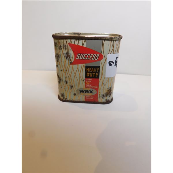 SUCCESS HEAVY DUTY WAX TIN COIN BANK, VINTAGE