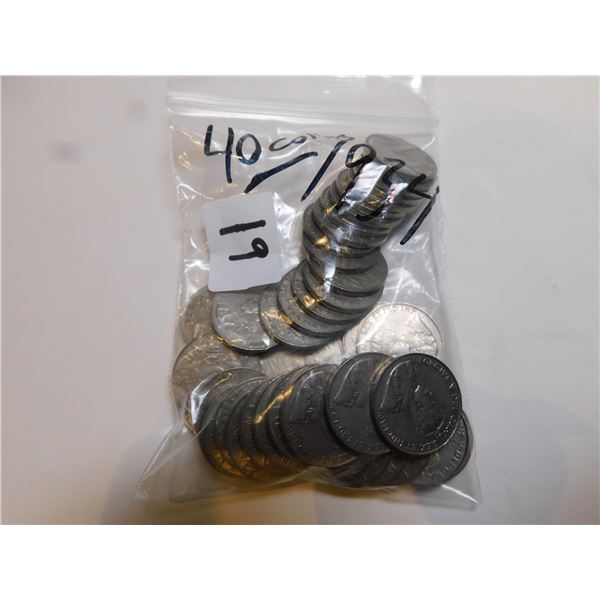 40-1934 GEORGE V FIVE CENT PIECES