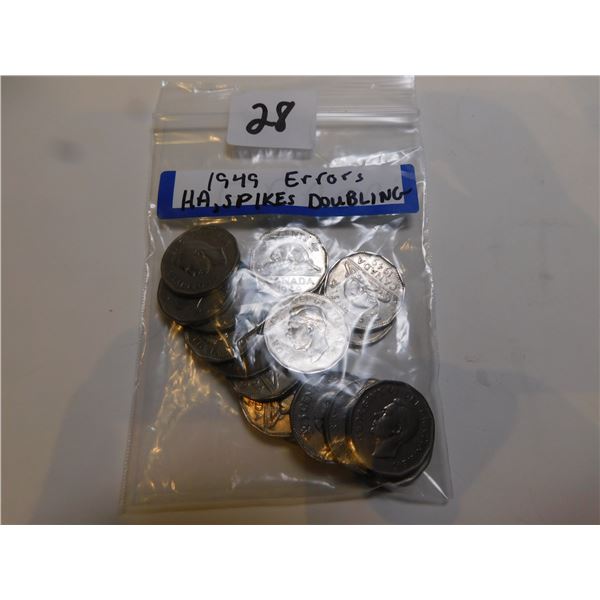 17-1949 VARIOUS ERRORS FIVE CENTS