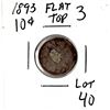 Image 1 : 1893 FLAT TOP 3 TEN CENT