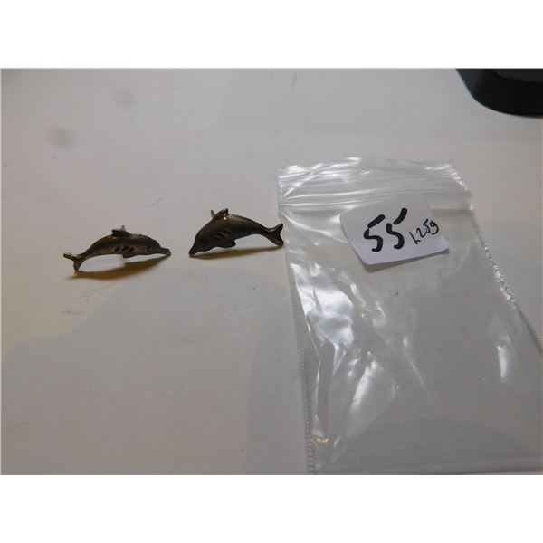 STERLING DOLPHIN EARRINGS NO BACKS