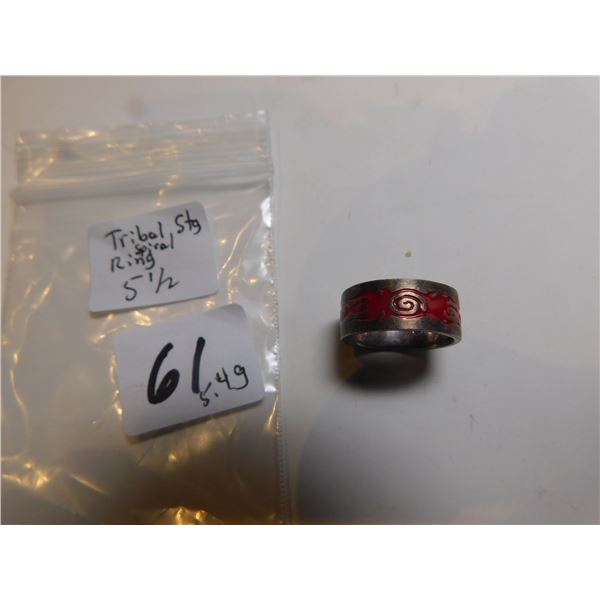 TRIBAL DESIGN STERLING RING SIZE 5 ½