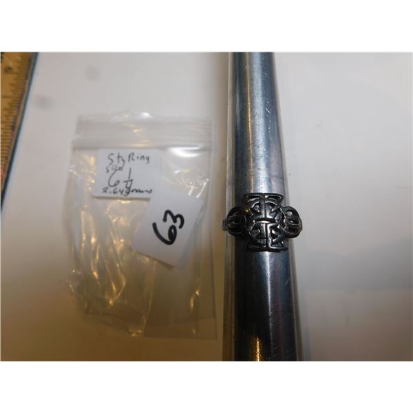 SIZE 6 ¼ STERLING RING CELTIC CROSS
