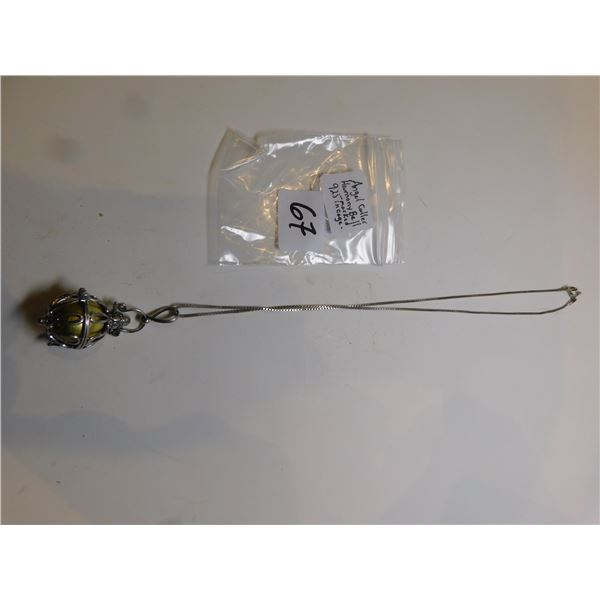 STERLING ANGEL CALLER HARMONY BALL PENDANT ON 16” 925 CHAIN 8.3 G