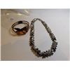 Image 1 : SILVERTONE NECKLACE AND UNIQUE COPPER HINGE BRACELET