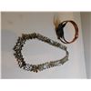 Image 4 : SILVERTONE NECKLACE AND UNIQUE COPPER HINGE BRACELET