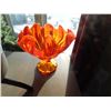Image 1 : L.E. SMITH AMBERINA ORANGE/YELLOW GLASS PEDESTAL BOWL