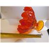 Image 2 : L.E. SMITH AMBERINA ORANGE/YELLOW GLASS PEDESTAL BOWL