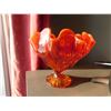 Image 6 : L.E. SMITH AMBERINA ORANGE/YELLOW GLASS PEDESTAL BOWL