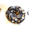 Image 2 : MURANO ART GLASS BLACK WITH ORANGE INCLUSIONS PEDESTAL FRUIT BOWL