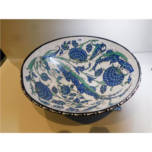 LARGE 12” DIAMETER HAND PAINTED TURKISH BOWL
