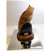Image 2 : OWL SHAPED CARVED HORN ON WOOD BASE 8 1/2” TALL
